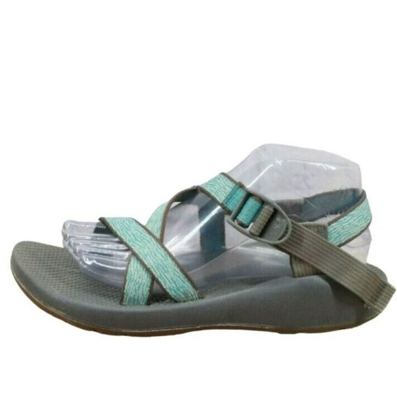 Chaco Shoes - Chaco Green Nylon Adjustable Strappy Water Hiking Sandals Size 9